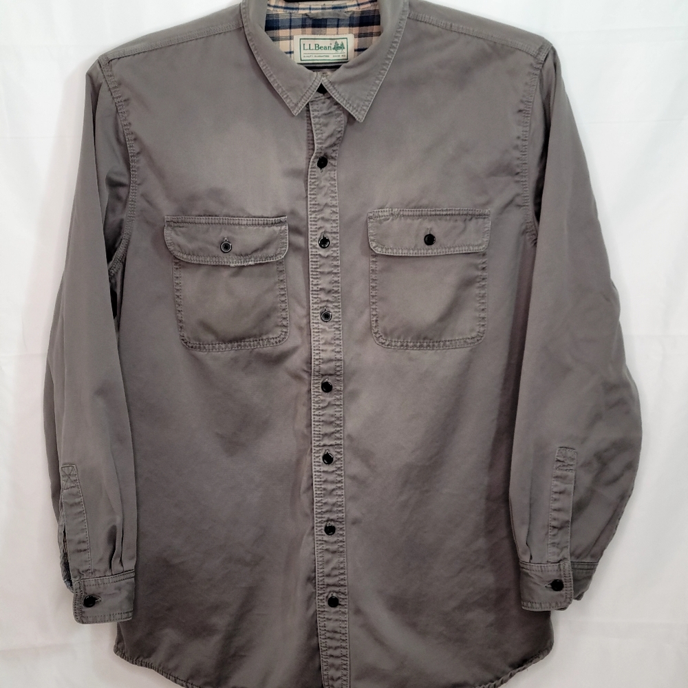 LL Bean Flannel Lined Shirt Large - Picture 12 of 13